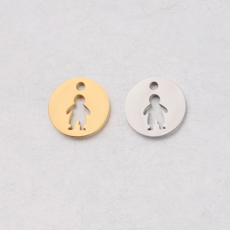 Fnixtar круглый полый маленький мальчик и фотоподвеска из нержавеющей стали с