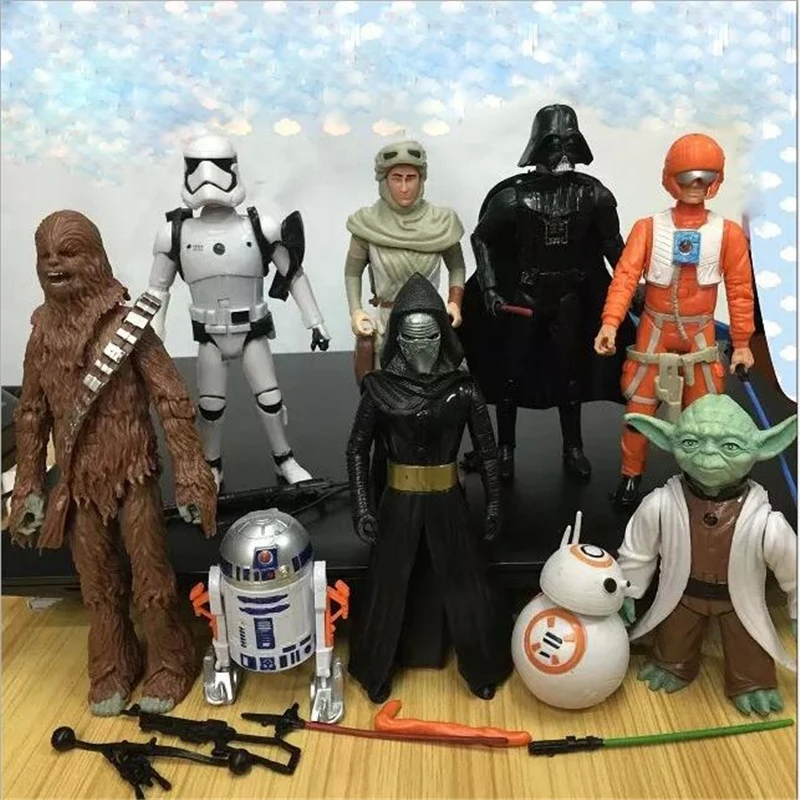 9 шт./компл. Star Wars фигурка The Force Awakens черный серии белые солдаты робот Куклы для