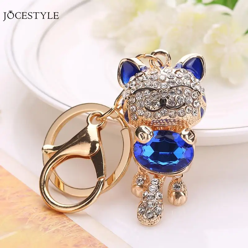 Женский брелок с кристаллами в виде кошки|fashion key ring|key ringcat keychain |