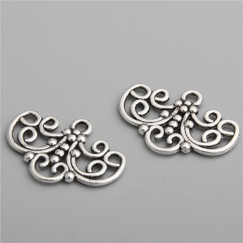 20pcs Silver Color Lovely Flower Fleur De Lys Chandelier Connector Link Charm Pendant A2828 | Украшения и аксессуары