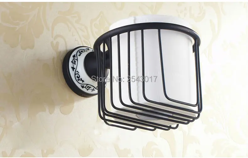 Ванная комната Туалет Рулон держатель черное масло резиновая отделка твердая