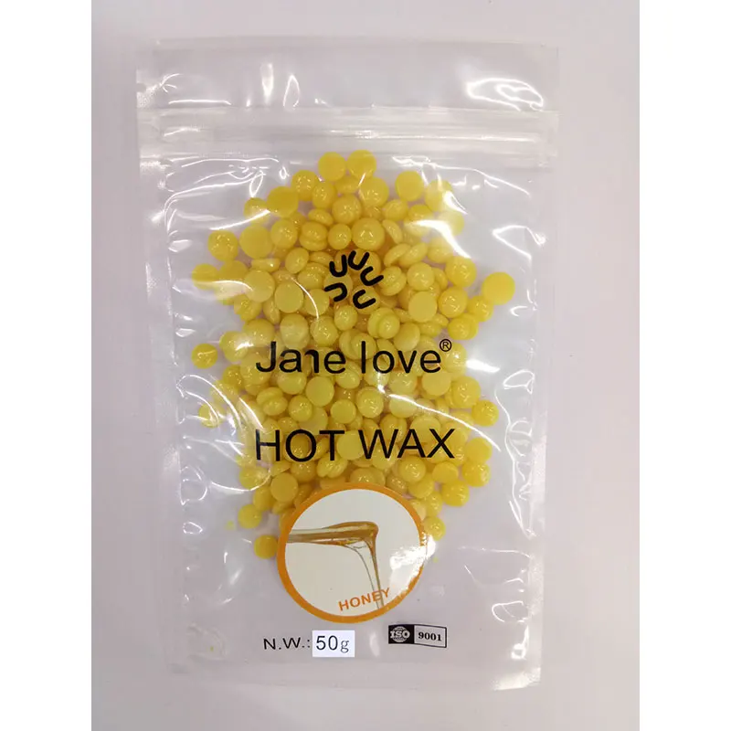Honey 50g 50 г/пакет, воск для депиляции, горячая пленка, твердый воск, гранулы, для восковой эпиляции, бикини, для удаления волос на теле, Bean, изображение, восковые бобы для женщин и мужчин - Цвет: Honey 50g