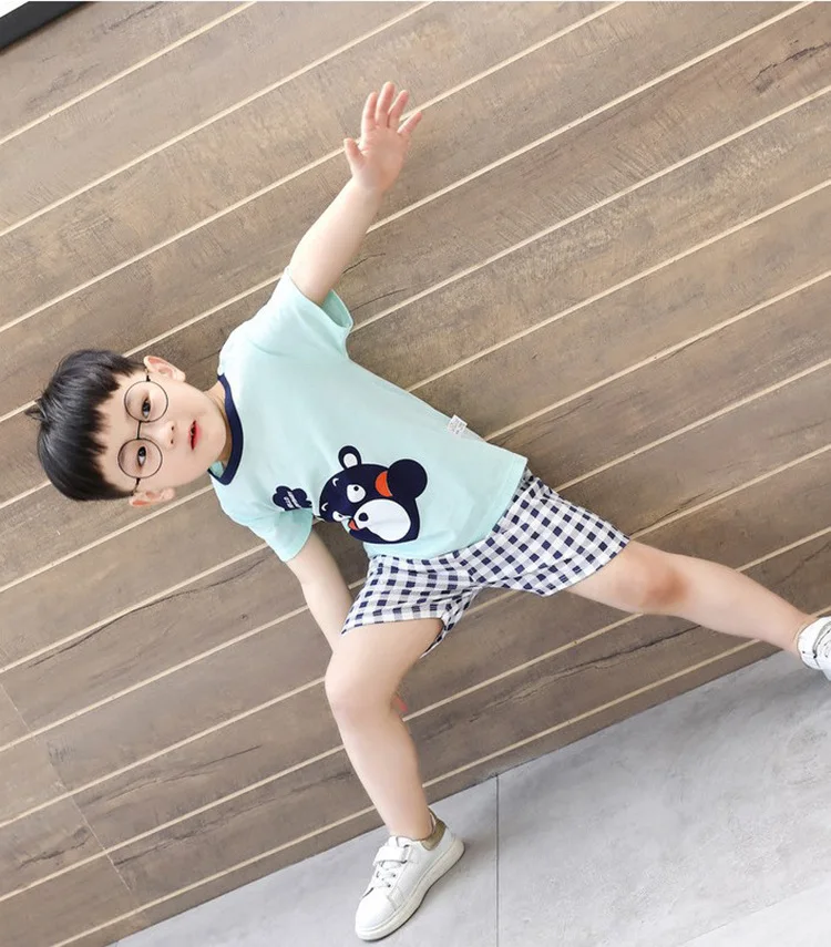for 3-4t kids clothes summer baby T-shirt two-piece suit cotton boy girl cartoon children's clothing new boys | Детская одежда и