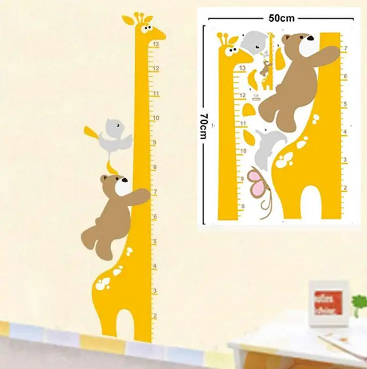 Виниловые обои с линейкой по высоте для украшения дома пареды детей Настенная