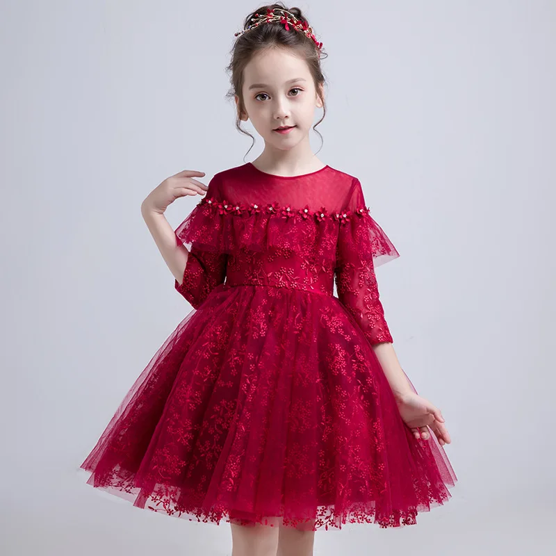 Фото Платья принцессы с красными бушками для девочек 2019 платья конкурса Первого