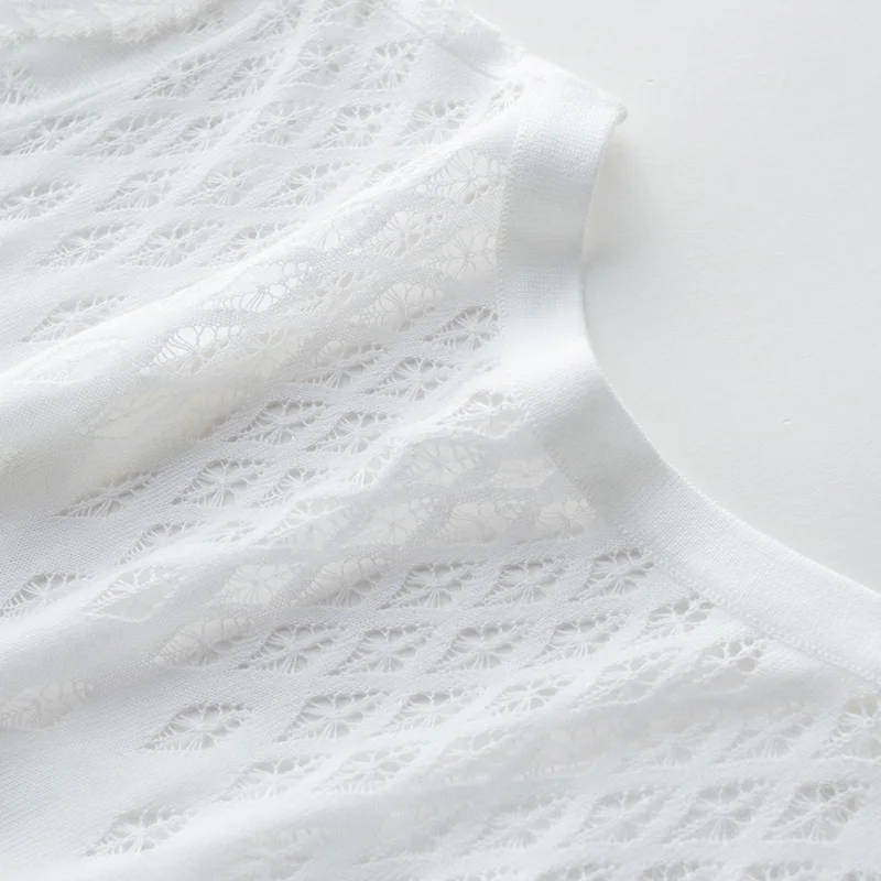 Style Knitted Cardigan Sweater New Fashio Autumn Summer Crochet Sweaters silkn Women Three Qu Sleeve Lace O-Neck Casual |