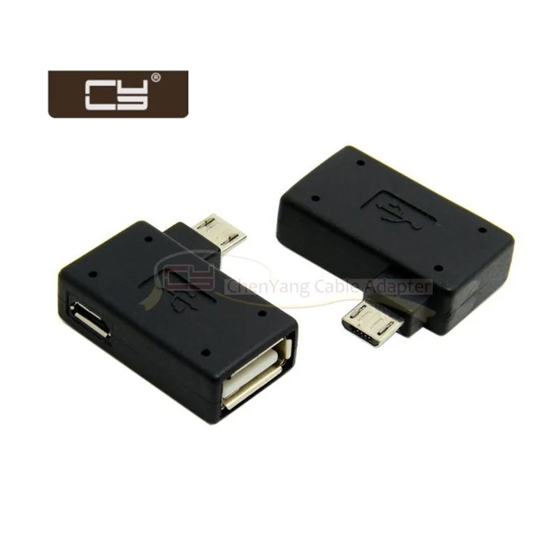 Адаптер хоста Micro USB 2 0 OTG с левым углом 90 градусов и USB-портом для Galaxy S3 S4 S5 Note2 Note3