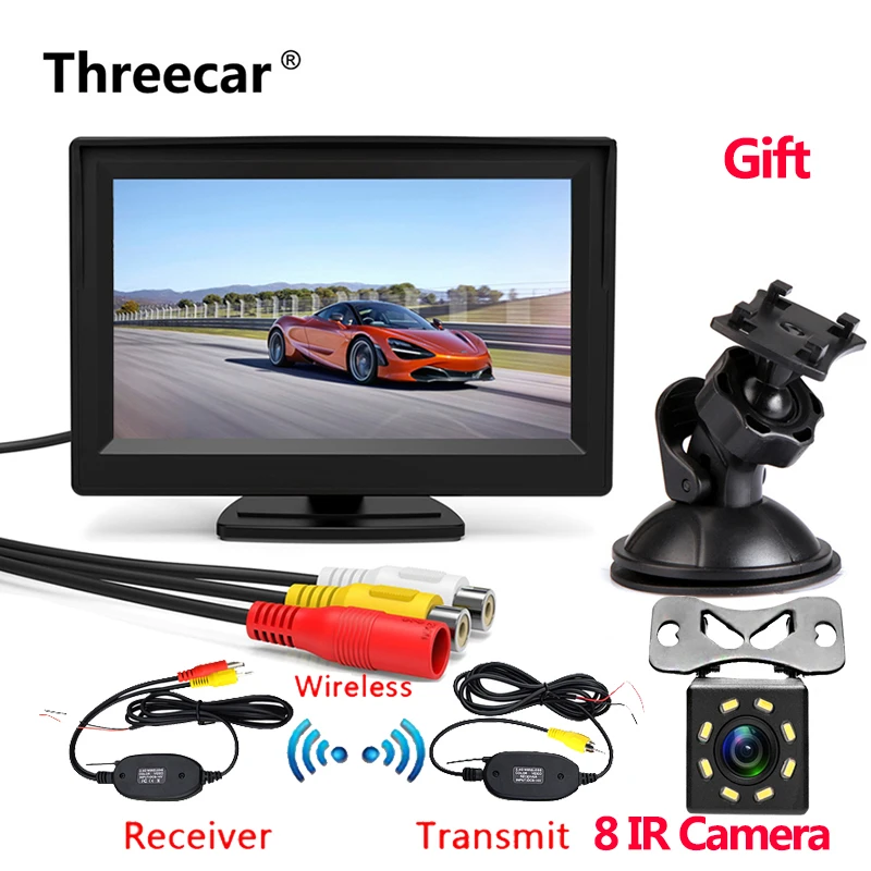 8 camera kit Новинка 5 дюймов автомобиля камера заднего вида комплект Резервное копирование автомобильный ЖК-дисплей Дисплей HD Автомобильная камера заднего вида для парковки Системы беспроводной передатчик - Цвет: 8 camera kit