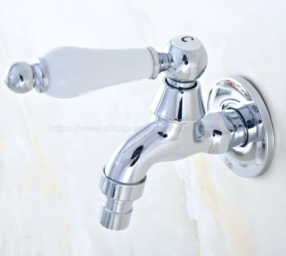 Полированный хромированный кран для мытья ванной комнаты холодной воды с