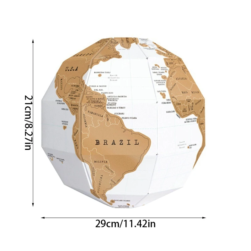 

DIY Scratch Globe 3D Stereo Assembly Globe World Map Travel Kid Child Toy Gift