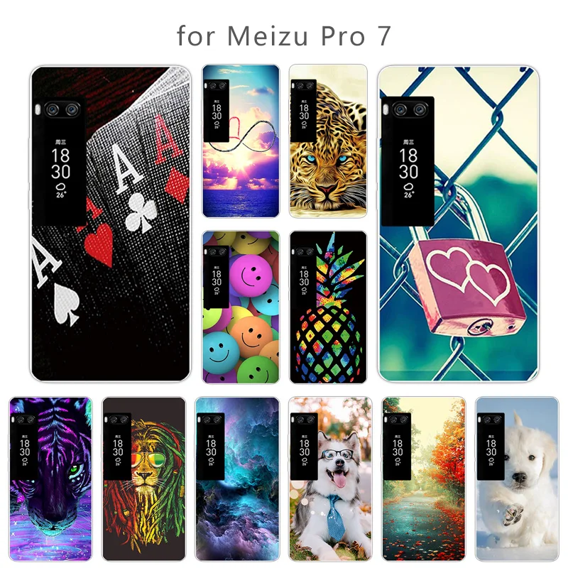 3D чехол для Meizu Pro 7 телефона мягкий силиконовый Pro7 Skuli прозрачный Ультратонкий из
