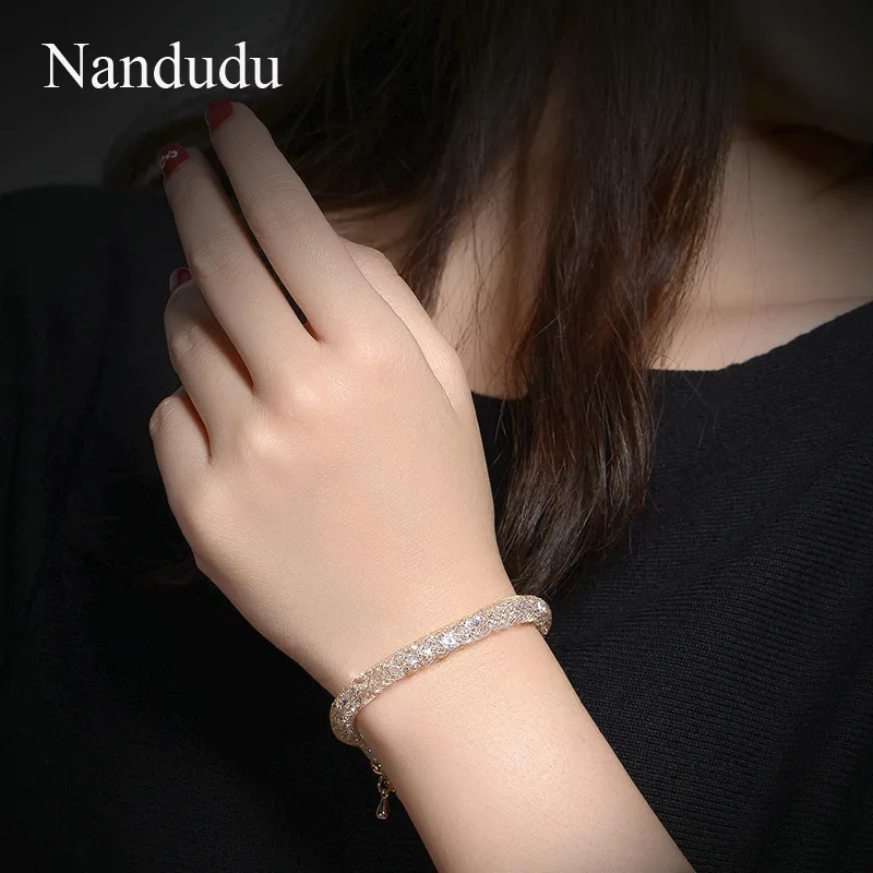 Nandudu ожерелье из розового золота комплекты ювелирных браслетов Новый женский