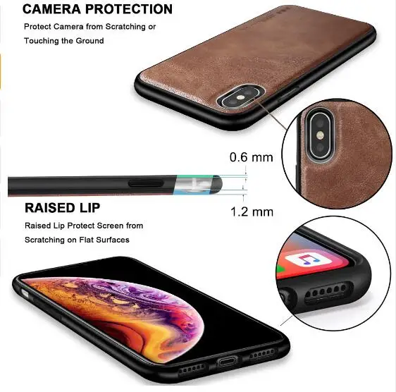 Кожаный чехол X-Level для iPhone X XS Max Роскошный ультра легкий мягкий Силиконовый