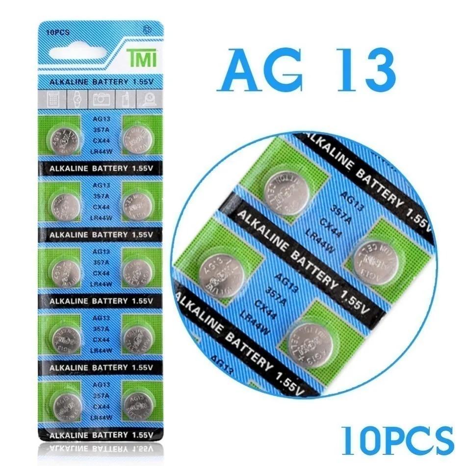 YCDC 10 шт. LR44 A76 AG13 SR1154 357 LR 44 батарейки для монет 1,55 В щелочная батарея для часов, игрушки, калькулятор
