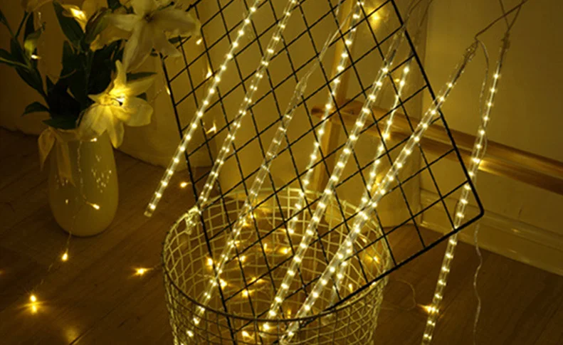 Тёплый белый Coversage Navidad люсис привело Decoracion СИД метеор сад Фея гирлянда на Рождественское дерево сказочные огни уличная гирлянда - Испускаемый цвет: Тёплый белый