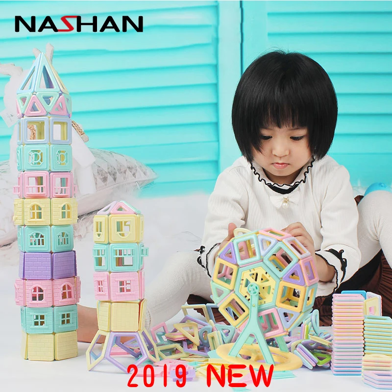 Nashan Macaron Color 399Pcs Magnetic Blocks Designer Construction Set Magnet Toy Educational Toys For Children Gifts | Игрушки и хобби
