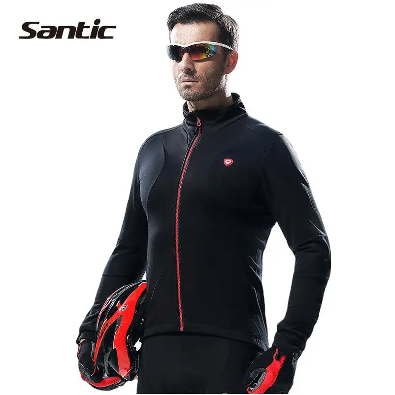 

Winter Cycling jacket Long Sleeves Autumn Fleece Keep warm Road Bike Tops MTB Jersey jackets Asian Size Santic