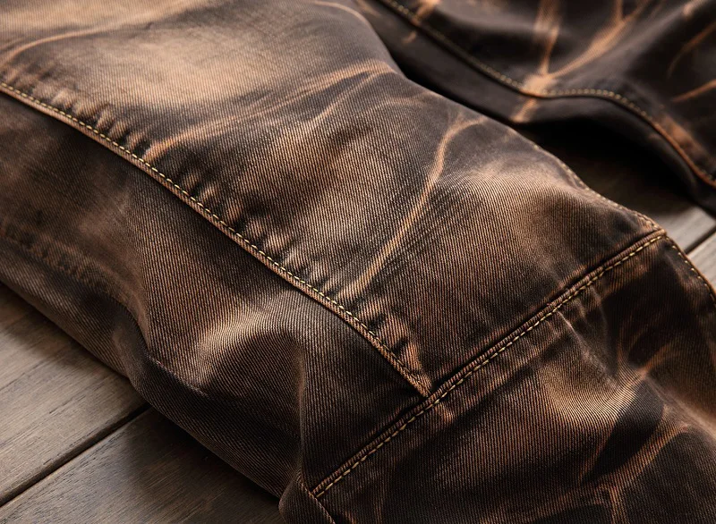 Прямые поставки 2020 байкерские Модные мужские винтажные джинсы прямые джинсовые