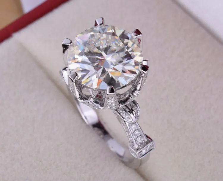 Visisap, роскошное кольцо с чашкой, 8ct, прозрачный кубический цирконий, королевские кольца для женщин, свадебные, размер 5-10, модные ювелирные изделия, белое золото, цвет VSR289