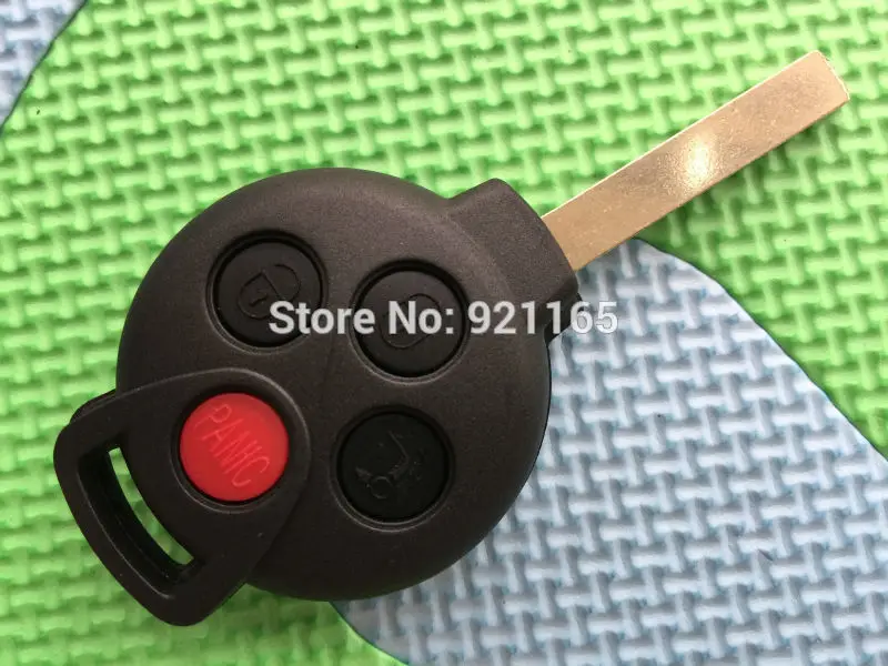 10Pcs/Lot Of 3/4 Buttons Car Key Shell Remote Fob Cover Case Blank For MB Smart 451 Uncut Blade No Logo Auto Parts Accessories - купить по