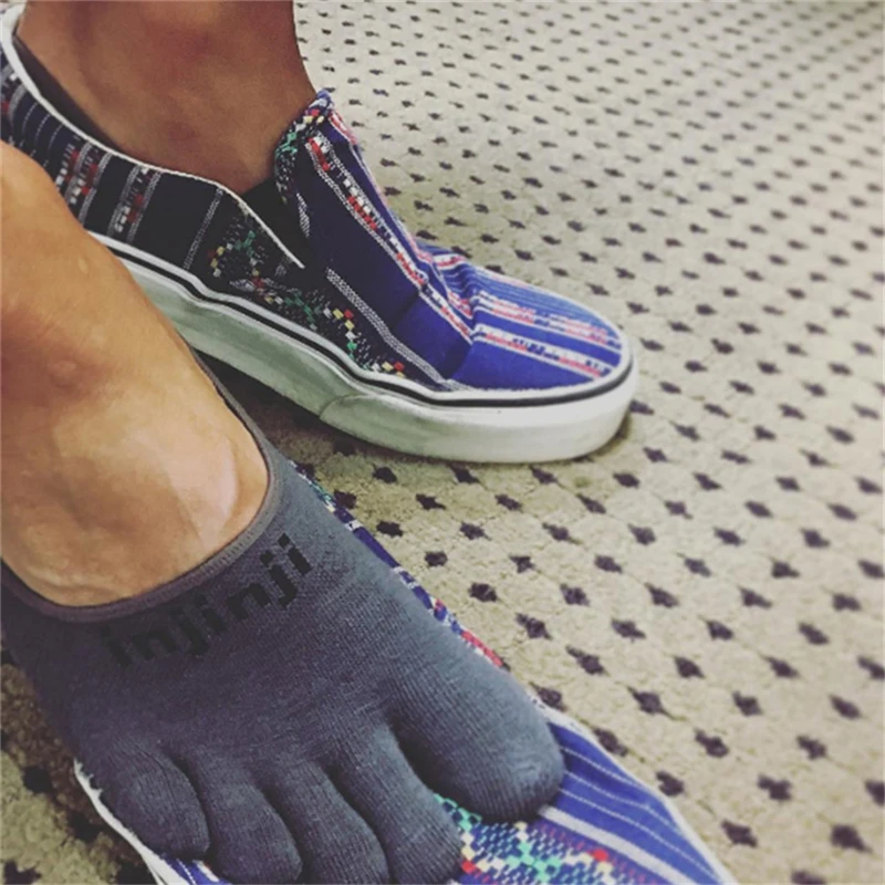 INJINJI, кроссовки с пятью пальцами, скрытые носки, тонкие, невидимые, лодка, COOLMAX, Нескользящие, дышащие, для мужчин, женщин, повседневные, для йоги, молодежи