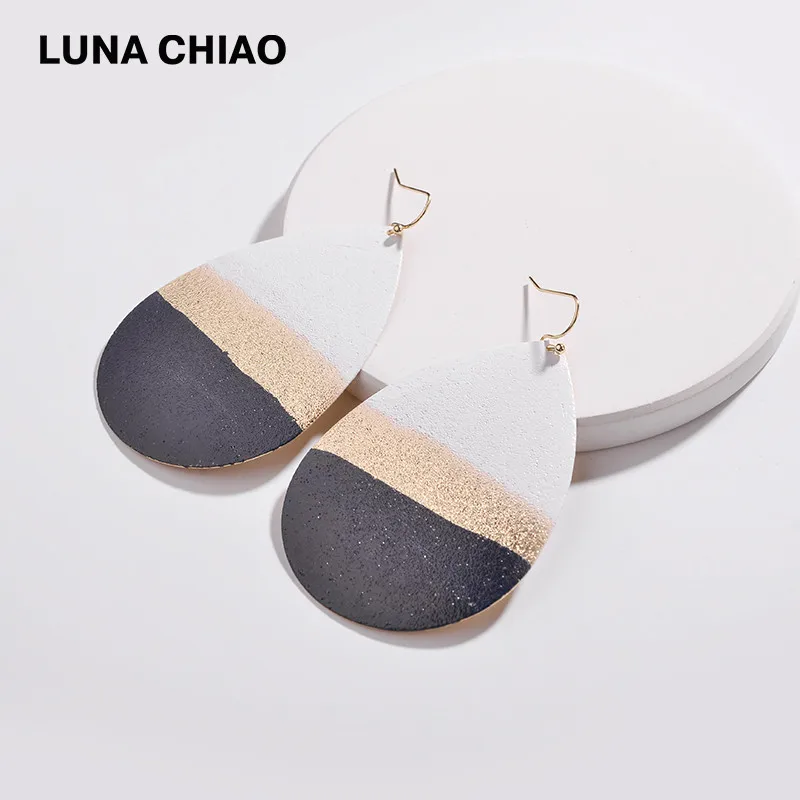 Женские серьги-капельки LUNA CHIAO большие металлические серьги в форме капель