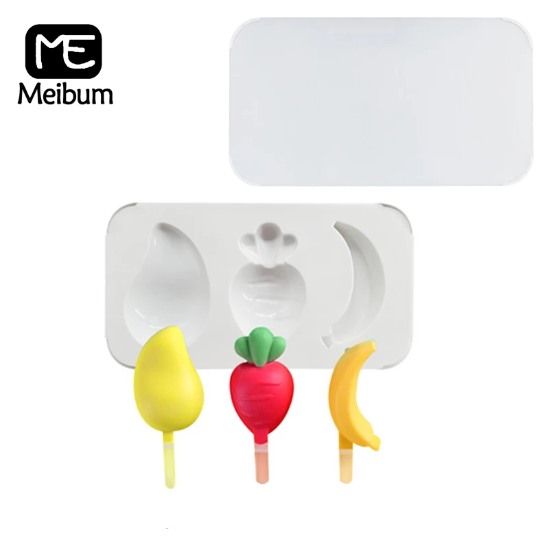 Meibum 3 силиконовые полости форма для изготовления мороженого разнообразие фрукты