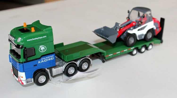 2 шт./компл. 1:55 бортовой трейлер грузовик с бульдозером из сплава металла модель