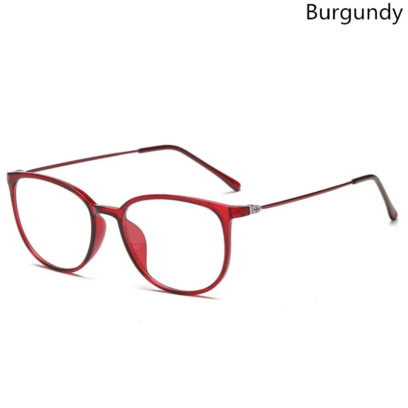 burgundy EASTWAY Сверхлегкий оправы для очков для женщин пластик чтения прозрачные линзы мужчин оправа для очков де грау Feminino - Цвет оправы: burgundy