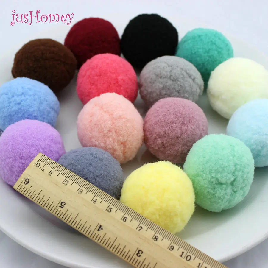Шарик помпон большого размера 10 шт. разноцветные шарики из полиэстера высокой