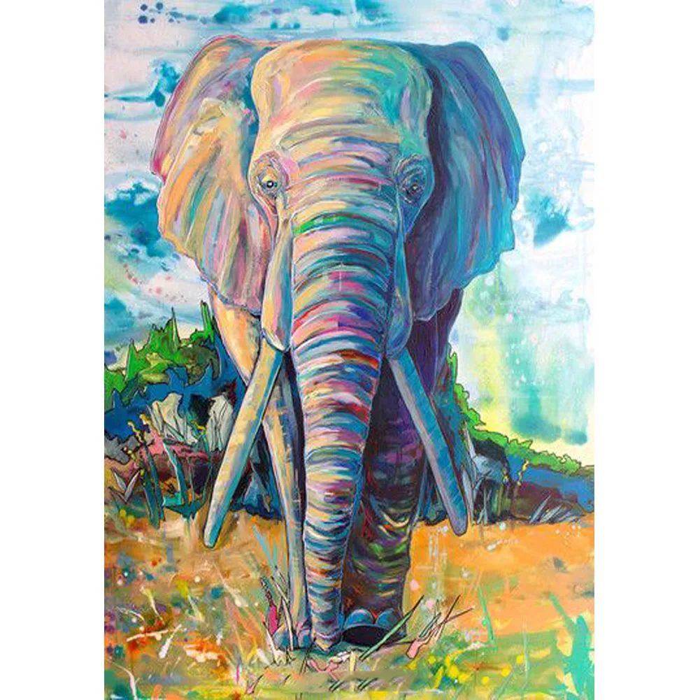 Алмазная картина полная круглая дрель 5D &quotцветной слон&quot Сделай Сам Вышивка