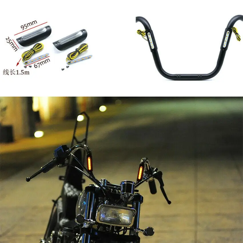 

22mm 25mm 1" Waterproof Bar Signal Light Retro Handlebar LED Universal
