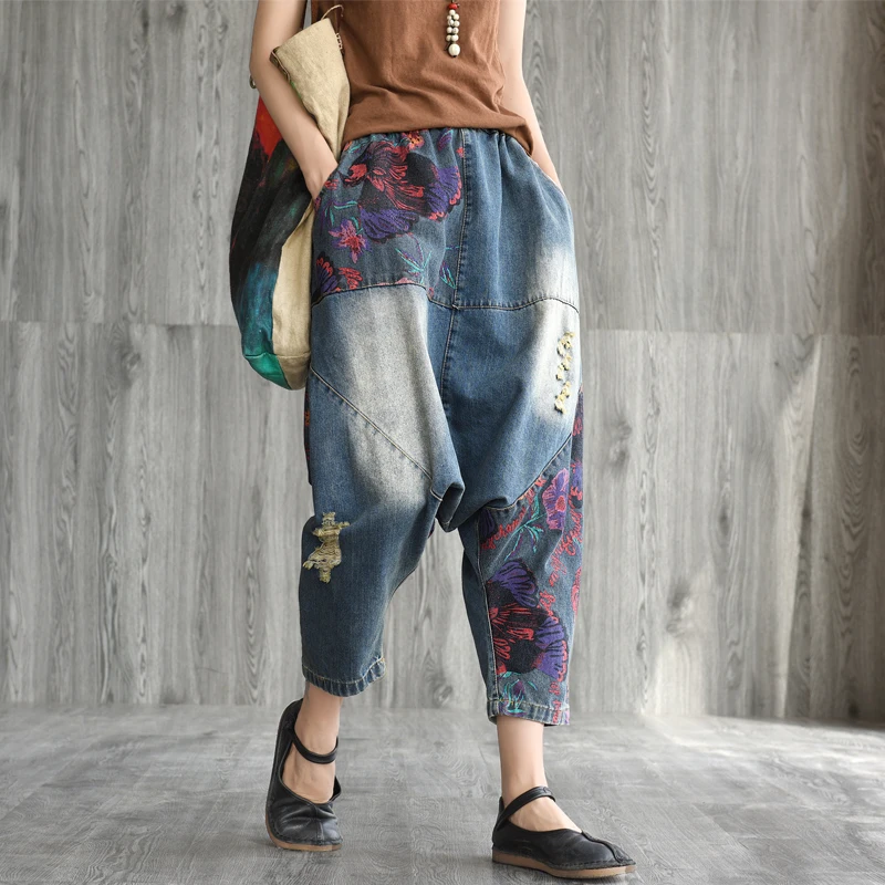 Весенне осенние джинсы для женщин модные Свободные повседневные джинсовые штаны