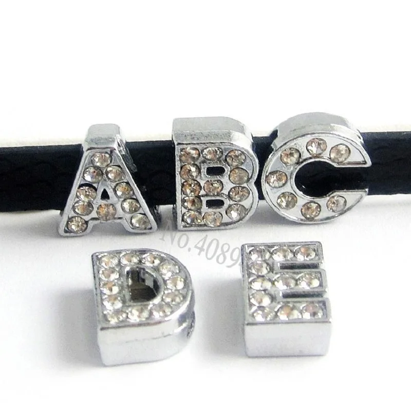 130 шт. 8 мм DIY Полный буквы для именных браслетов со стразами Подвески A-Z Алфавит подходят DIY браслет/браслет LSSL01* 130