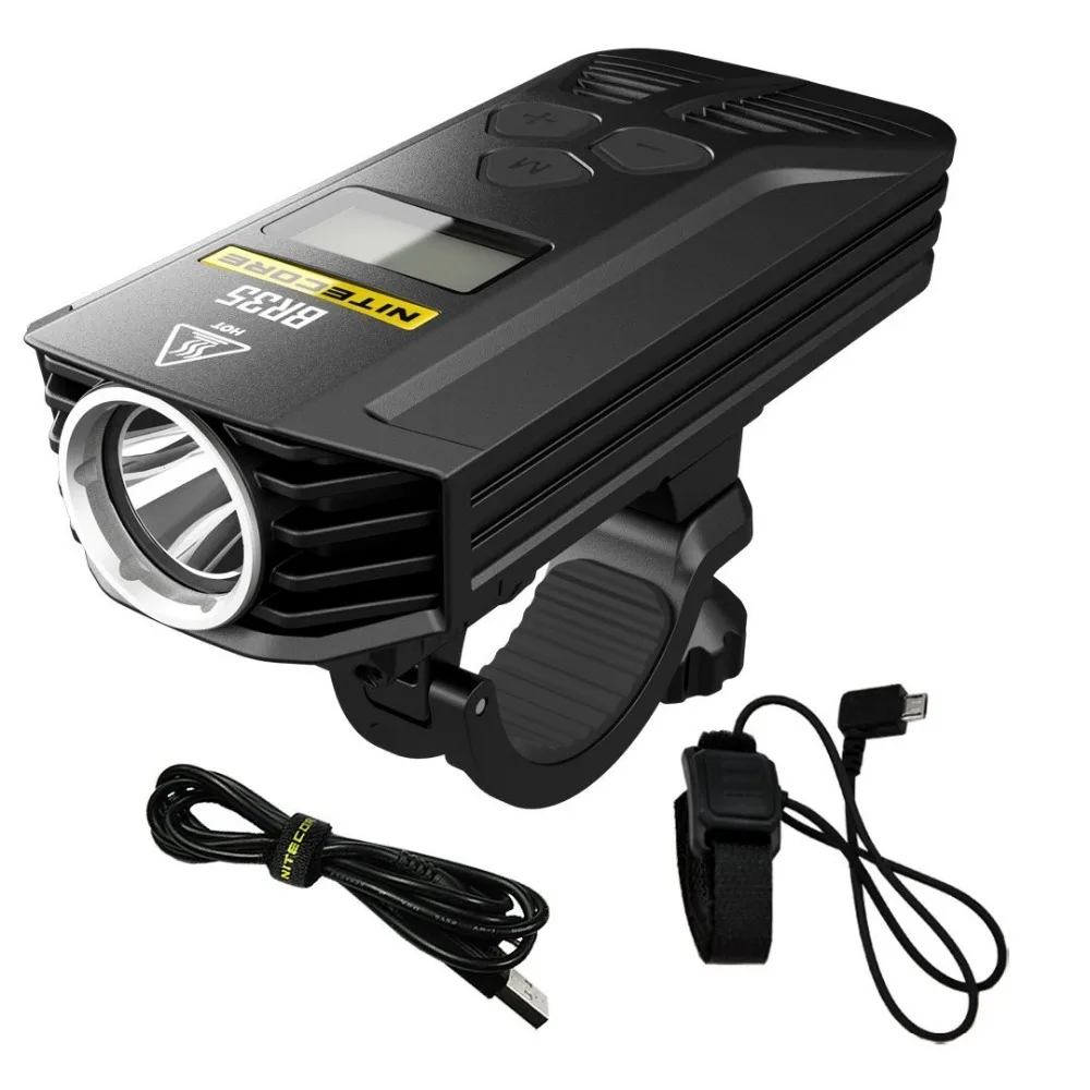 NITECORE BR35 велосипедный светильник с двойным пучком OLED перезаряжаемый велосипедный светильник 2* CREE XM-L2 U2 1800лм со встроенным аккумулятором 6800 мАч