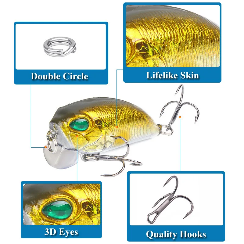 1 шт. похожая на настоящую рок н Crankbait Crank приманки 5 см/8 г приостановить воблеры
