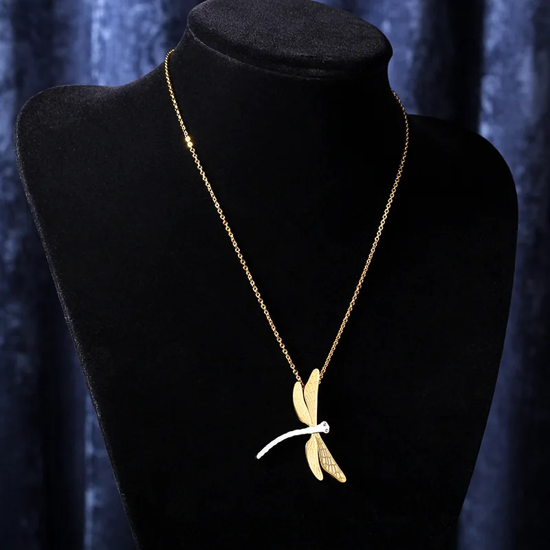 Стильное женское ожерелье из титановой стали Dragonfly | Украшения и аксессуары