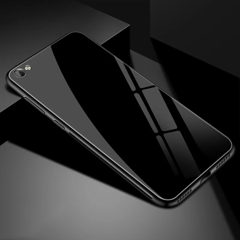 Black Роскошный для Xiaomi Redmi Примечание 5A чехол из закаленного стекла с твердым мягким краем для телефона для Xiaomi Redmi Примечание 5A силиконовый чехол 3d 5,5 - Цвет: Black