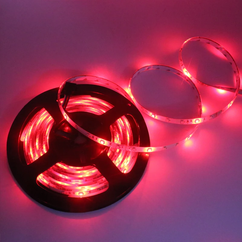 

RGB Led Strip IP65 Waterproof 5M SMD 3528 300 LEDs/Roll Led Strip Light +44 keys IR Remote + DC12V Power Adapter