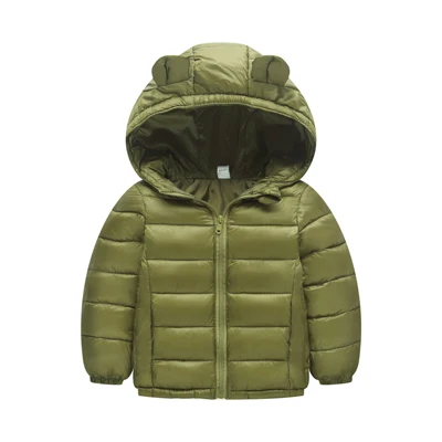 Dark Green DIMUSI/осенне-зимние куртки для мальчиков модные хлопковые плотные ветровки Повседневная Верхняя одежда для маленьких девочек, детская 13 видов цветов с капюшоном, 8 лет - Цвет: Dark Green