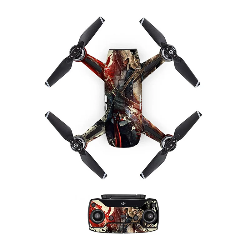 ПВХ наклейка из углеродного волокна для DJI Spark наклейки защитная кожа Наклейка s для дрона корпус пульта дистанционного управления и 3 батареи