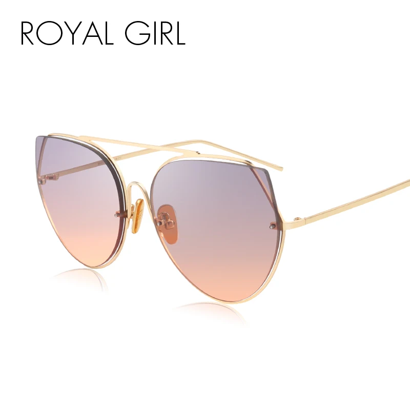 Женские солнцезащитные очки кошачий глаз ROYAL GIRL брендовые дизайнерские с двойной