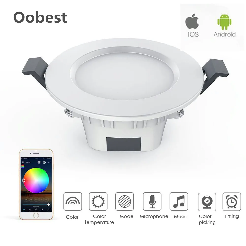 1/2/3/4/5 шт RGBWW Wi-Fi Смарт Donw светильник 4,5 W Bluetooth встраиваемый светильник лампы Крытый музыка Точечный светильник ing работы с Mi App