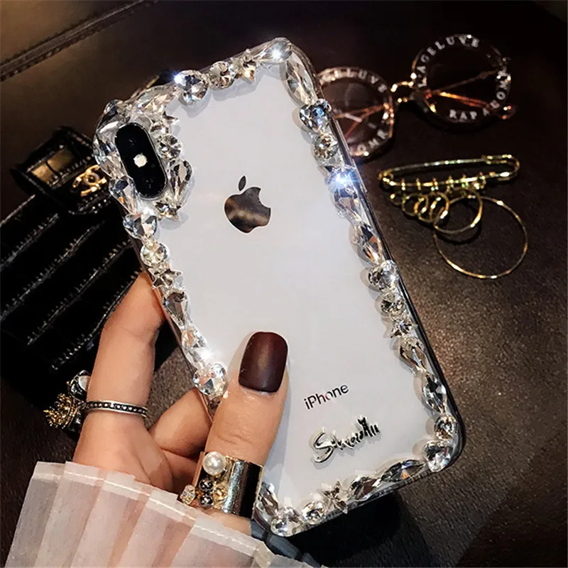 XINGDUO Блестящий Прозрачный чехол со стразами и для iphone X 8 8Plus 7 7Plus 6S Plus 5S SE модная