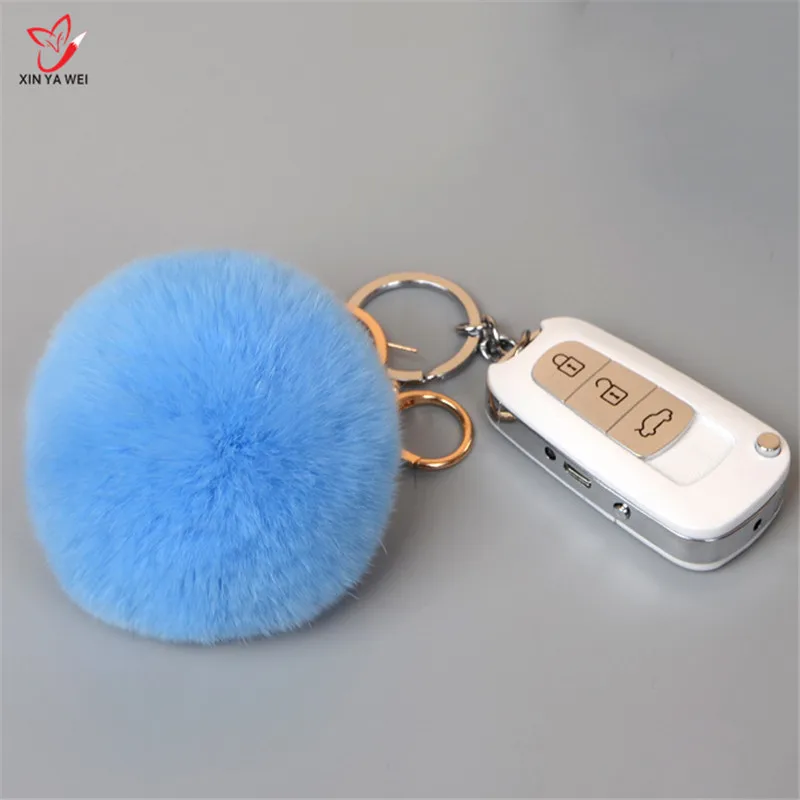 Брелок с помпоном из натурального кроличьего меха 16 цветов|Брелоки| |