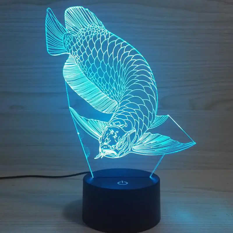 Сенсорный выключатель с удаленным управлением 3d лампа Новинка Luminaria Led 3d светильник fixturesdragon рыбы настольная лампа luminaria-де-меса светодиодный ночной Светильник