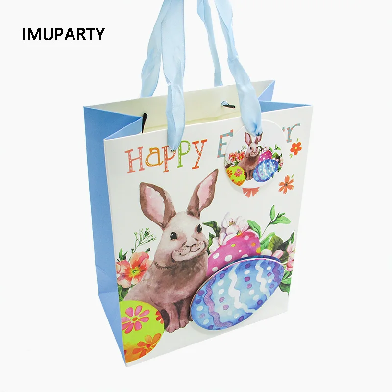 3D кролик яйцо Подарочная сумка для пасхи Блестящий ручной рисованной мультфильм