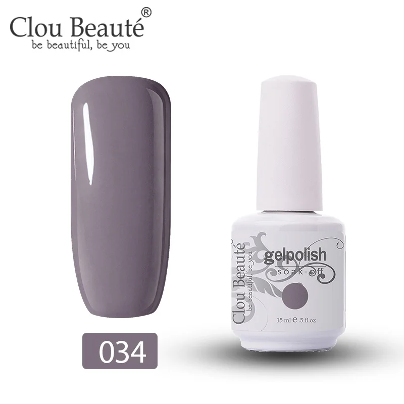 Clou Beaute Гель-лак для ногтей 15 мл полуперманентный УФ/светодиодный лак 47 цветов гель-краска для ногтей впитывающая белая слоновая кость грунтовка для ногтей - Цвет: 034