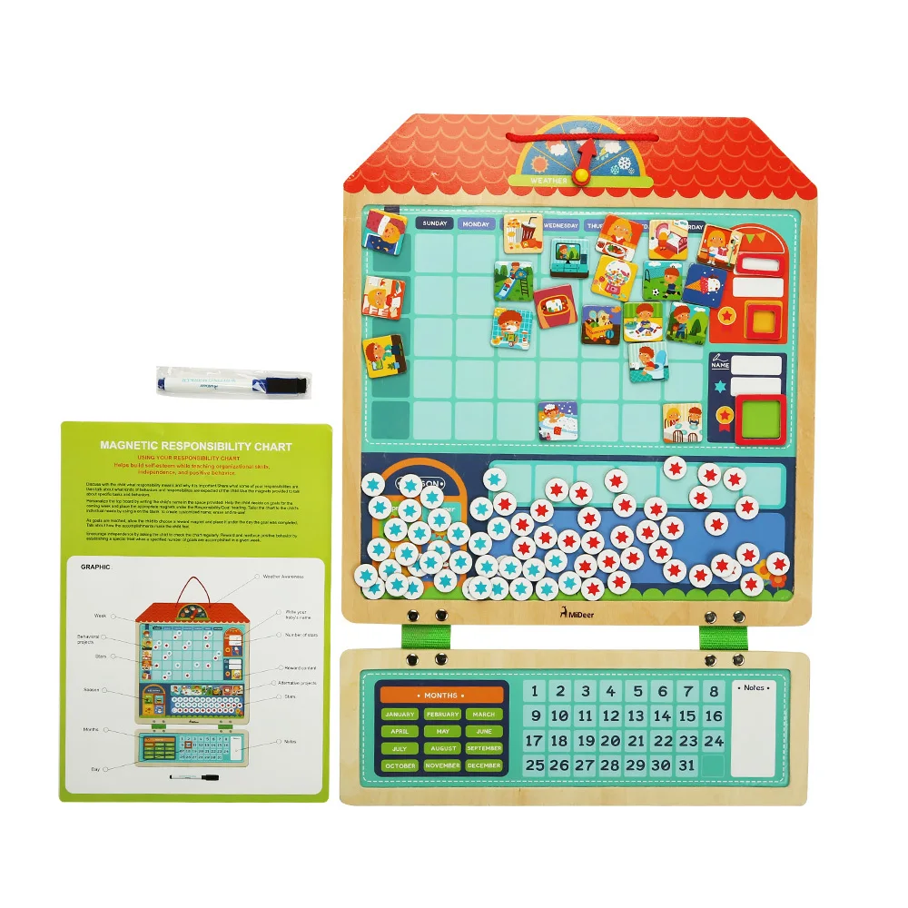 3D Пазлы игрушки Монтессори Магнитная диаграмма календарь расписание