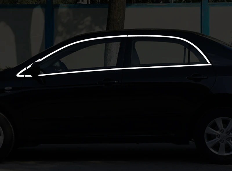 Lsrtw2017 304 нержавеющая сталь окна автомобиля планки для Защитные чехлы для сидений, сшитые специально для toyota corolla 2006 2007 2008 2009 2010 2011 2012 международная версия Auris - Название цвета: 14 pcs trims